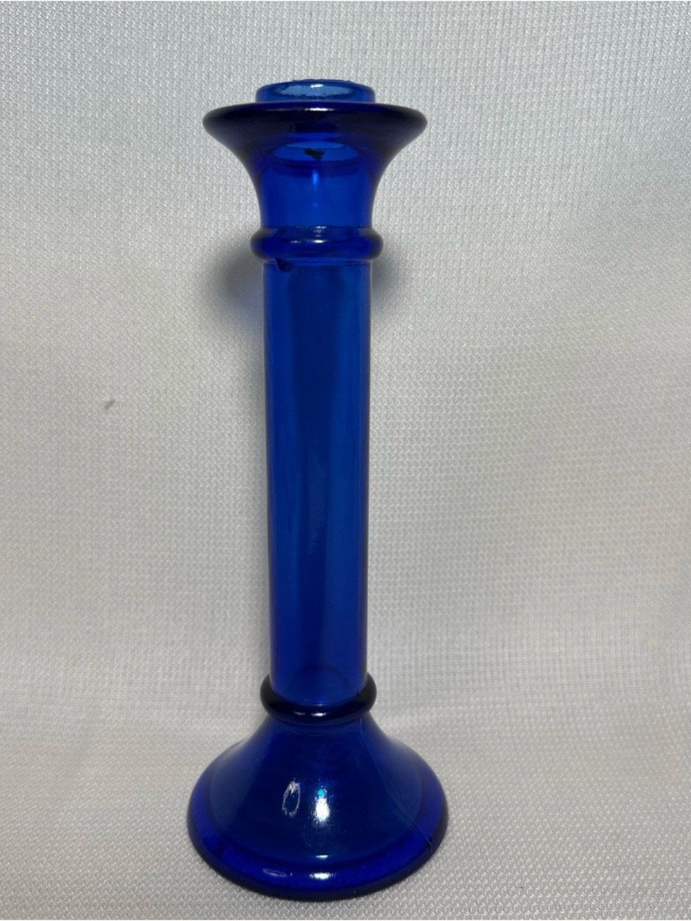 Cobalt Blue Glass Candlestick Holder